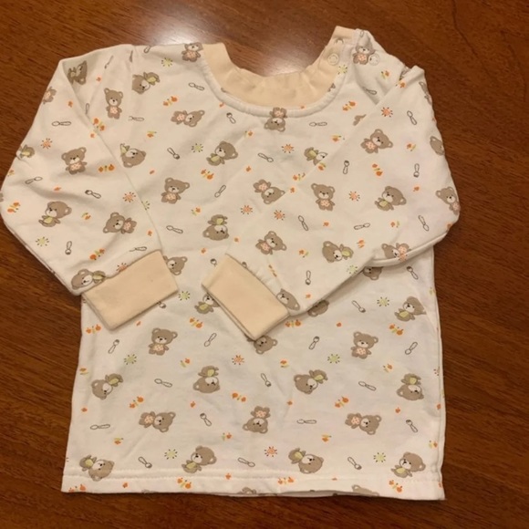 Kids warm cotton pajamas sets, blue/beige, 24m - Picture 4 of 6